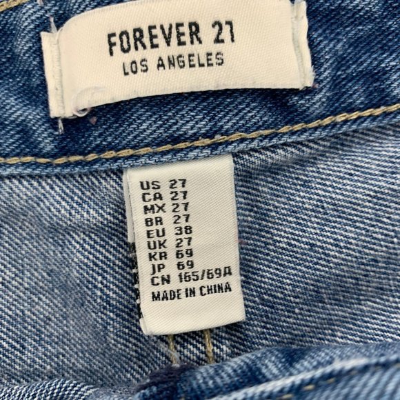 Forever 21 Cut Off Denim Short Shorts Size 27 Mid Rise 100% Cotton - Picture 3 of 11
